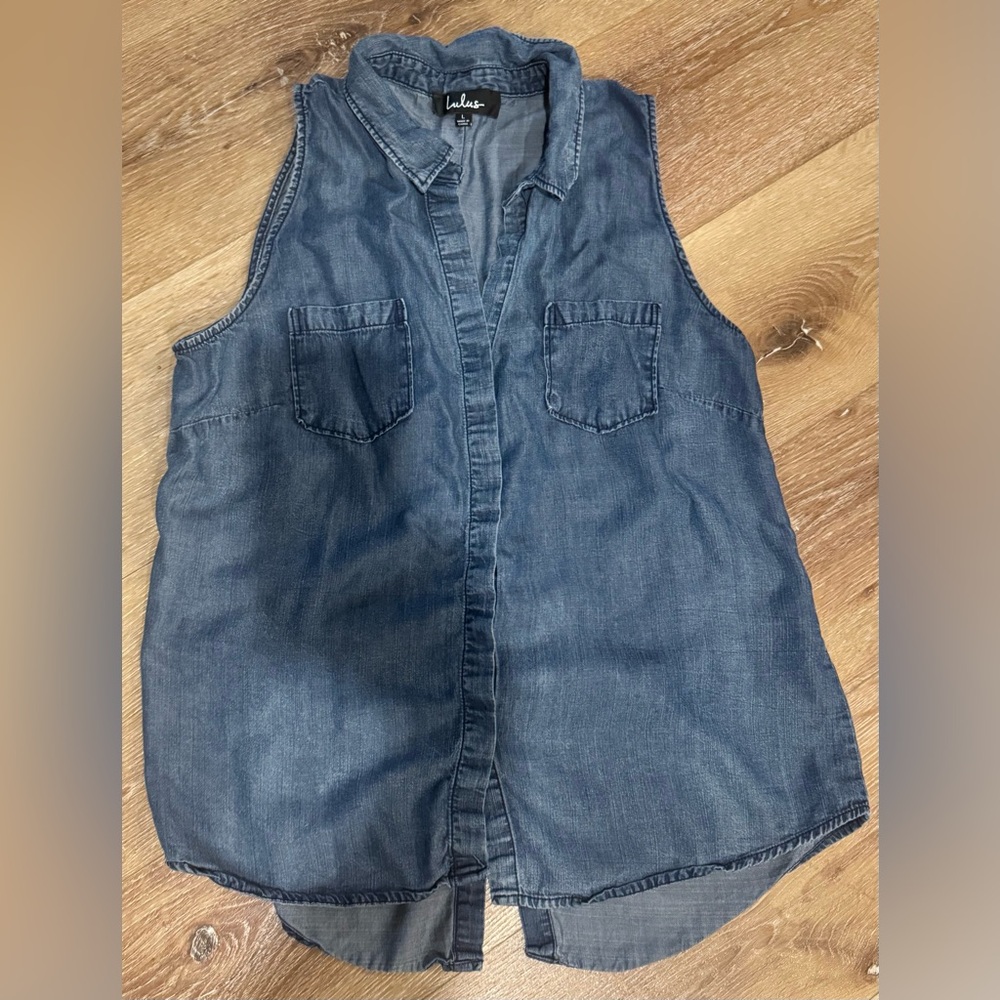 Lulu's Blue Denim Top